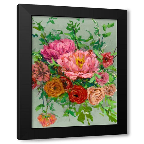 Vintage Bouquet I Black Modern Wood Framed Art Print with Double Matting by Wang, Melissa