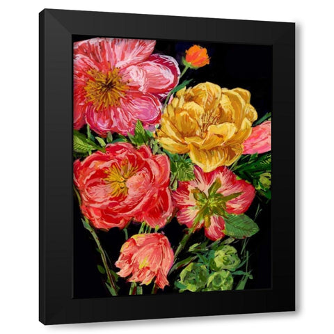 Vintage Bouquet IV Black Modern Wood Framed Art Print with Double Matting by Wang, Melissa