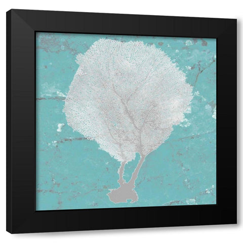 Graphic Sea Fan II Black Modern Wood Framed Art Print by Studio W