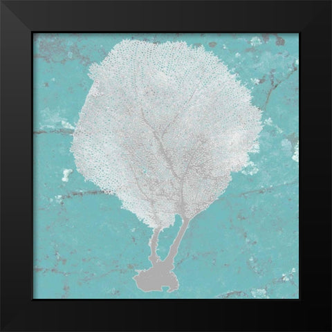 Graphic Sea Fan II Black Modern Wood Framed Art Print by Studio W