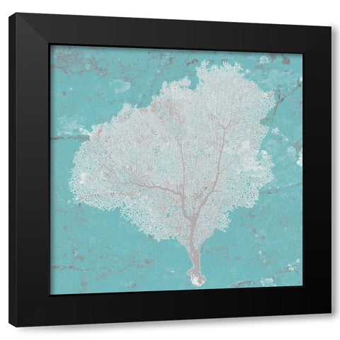 Graphic Sea Fan VII Black Modern Wood Framed Art Print by Studio W