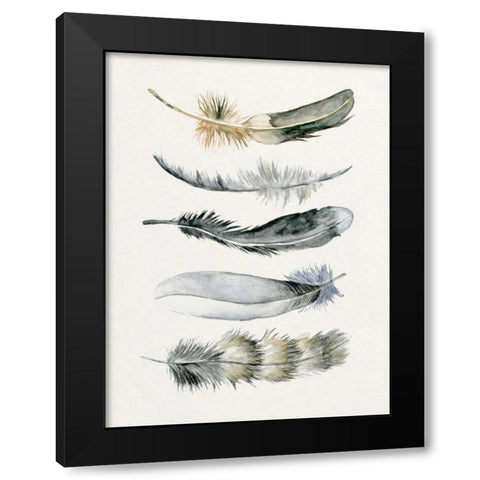 Tribal Feather I Black Modern Wood Framed Art Print by Wang, Melissa