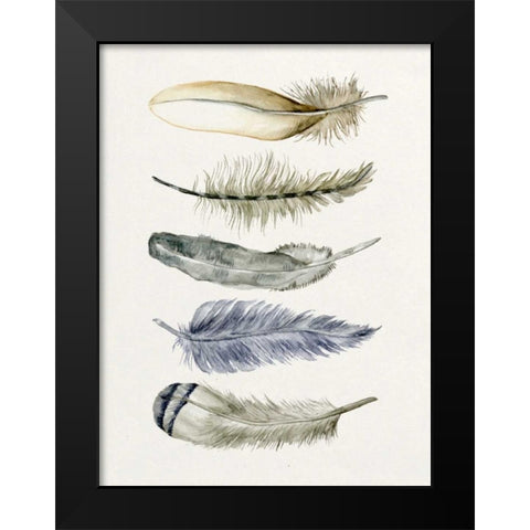 Tribal Feather II Black Modern Wood Framed Art Print by Wang, Melissa