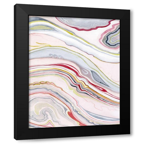 Watercolor Marbling II Black Modern Wood Framed Art Print by Popp, Grace