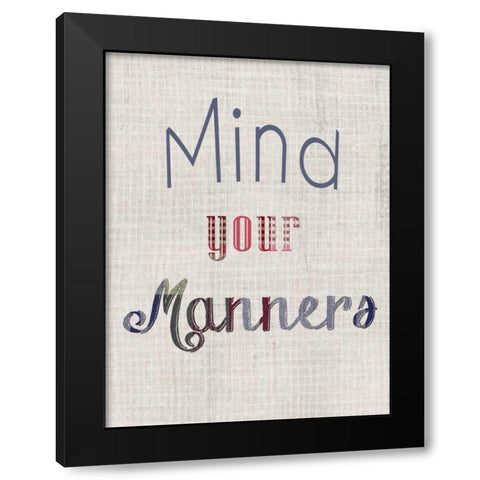 Manners IV Black Modern Wood Framed Art Print with Double Matting by Ludwig, Alicia