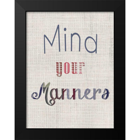 Manners IV Black Modern Wood Framed Art Print by Ludwig, Alicia