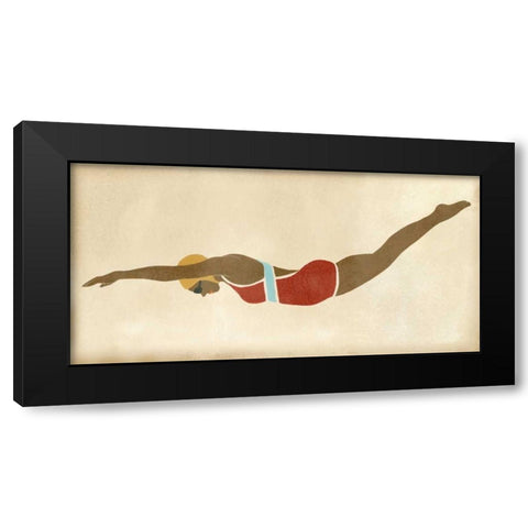 Vintage Diver II Black Modern Wood Framed Art Print by Vess, June Erica