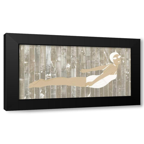 Vintage Diver III Black Modern Wood Framed Art Print by Vess, June Erica