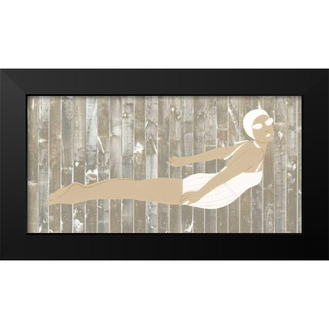 Vintage Diver III Black Modern Wood Framed Art Print by Vess, June Erica