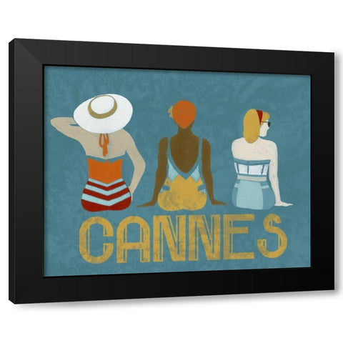Vintage Bathing Beauties II Black Modern Wood Framed Art Print with Double Matting by Vess, June Erica