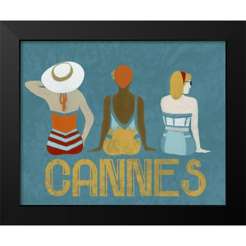 Vintage Bathing Beauties II Black Modern Wood Framed Art Print by Vess, June Erica