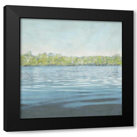 Flat Water II Black Modern Wood Framed Art Print with Double Matting by Zarris, Chariklia