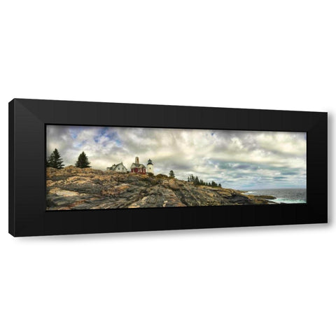 Pemaquid Light Panorama Black Modern Wood Framed Art Print with Double Matting by Head, Danny
