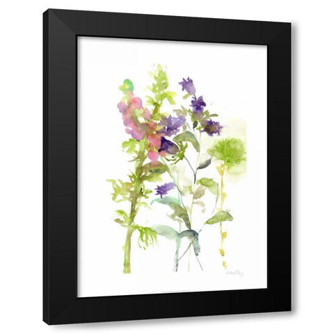 Watercolor Floral Study I Black Modern Wood Framed Art Print with Double Matting by Wang, Melissa