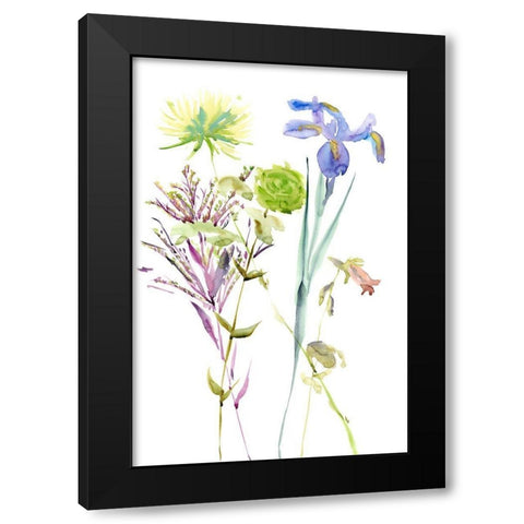 Watercolor Floral Study II Black Modern Wood Framed Art Print by Wang, Melissa