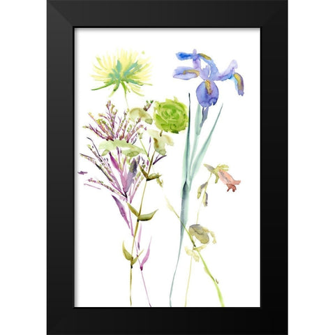 Watercolor Floral Study II Black Modern Wood Framed Art Print by Wang, Melissa