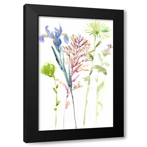 Watercolor Floral Study III Black Modern Wood Framed Art Print with Double Matting by Wang, Melissa