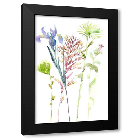 Watercolor Floral Study III Black Modern Wood Framed Art Print with Double Matting by Wang, Melissa