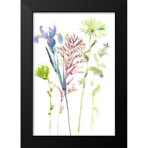 Watercolor Floral Study III Black Modern Wood Framed Art Print by Wang, Melissa