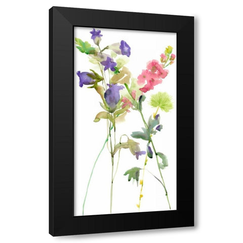 Watercolor Floral Study IV Black Modern Wood Framed Art Print with Double Matting by Wang, Melissa