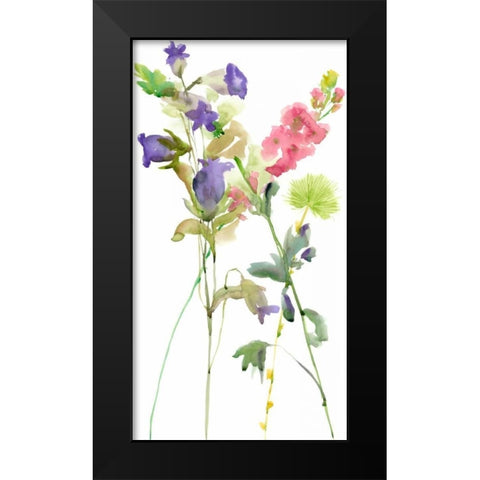 Watercolor Floral Study IV Black Modern Wood Framed Art Print by Wang, Melissa