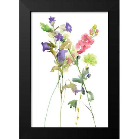 Watercolor Floral Study IV Black Modern Wood Framed Art Print by Wang, Melissa