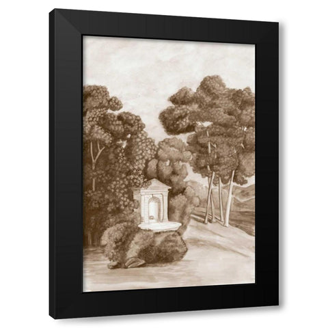 Sepia French Wall Paper I Black Modern Wood Framed Art Print by McCavitt, Naomi