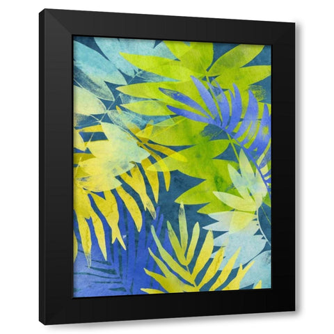 Tropical Indigo II Black Modern Wood Framed Art Print by Vess, June Erica