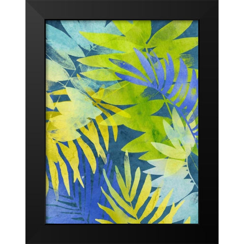 Tropical Indigo II Black Modern Wood Framed Art Print by Vess, June Erica