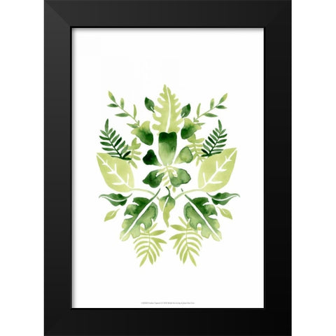 Verdant Vignette I Black Modern Wood Framed Art Print by Vess, June Erica