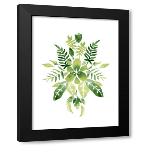 Verdant Vignette IV Black Modern Wood Framed Art Print with Double Matting by Vess, June Erica