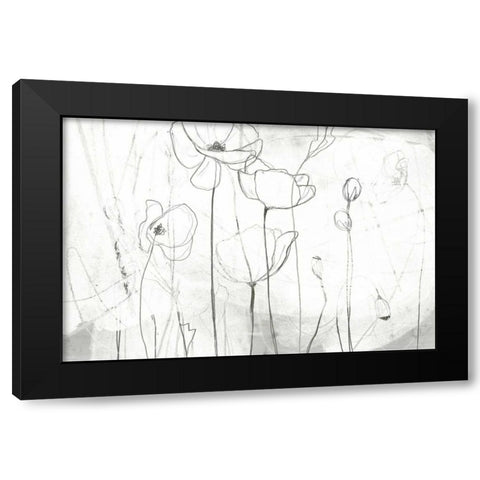 Poppy Sketches I Black Modern Wood Framed Art Print with Double Matting by Vess, June Erica
