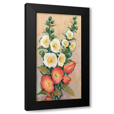 Red Hollyhocks II Black Modern Wood Framed Art Print by OToole, Tim