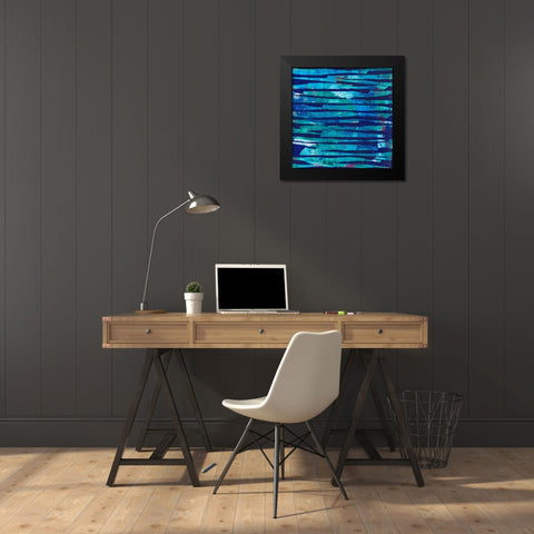 Torn Indigo I Black Modern Wood Framed Art Print by Fuchs, Jodi