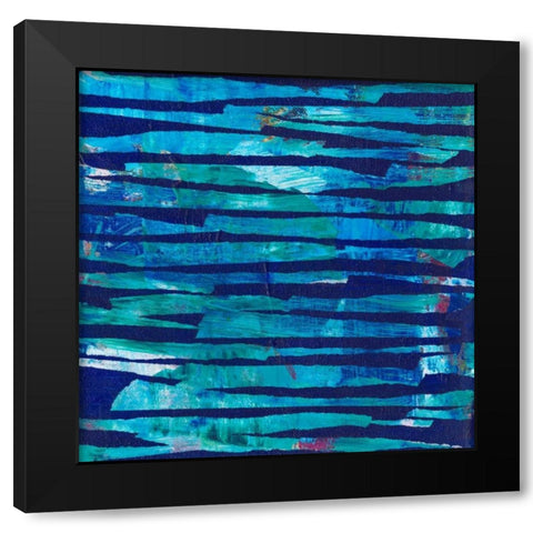 Torn Indigo I Black Modern Wood Framed Art Print by Fuchs, Jodi