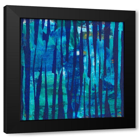 Torn Indigo II Black Modern Wood Framed Art Print by Fuchs, Jodi