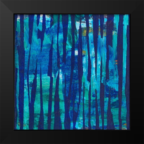 Torn Indigo II Black Modern Wood Framed Art Print by Fuchs, Jodi