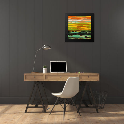 Torn V Black Modern Wood Framed Art Print by Fuchs, Jodi