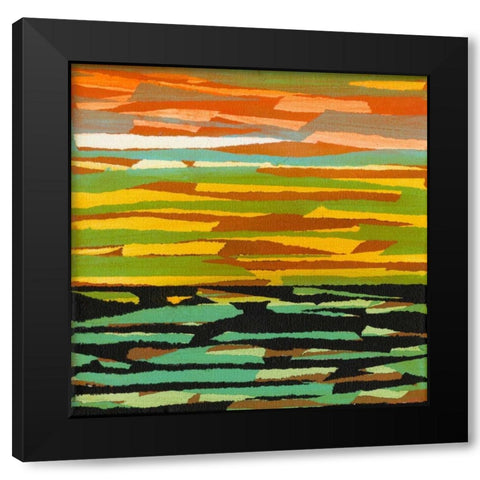 Torn V Black Modern Wood Framed Art Print with Double Matting by Fuchs, Jodi