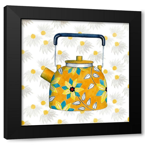 Sweet Teapot III Black Modern Wood Framed Art Print with Double Matting by Popp, Grace