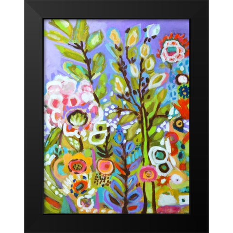 Garden Of Whimsy III Black Modern Wood Framed Art Print by Fields, Karen