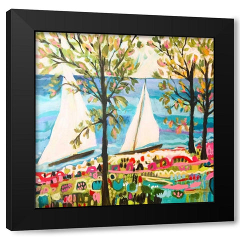 Nautical Whimsy IV Black Modern Wood Framed Art Print with Double Matting by Fields, Karen