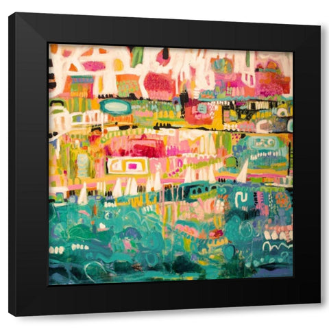 Abstract Marina II Black Modern Wood Framed Art Print by Fields, Karen