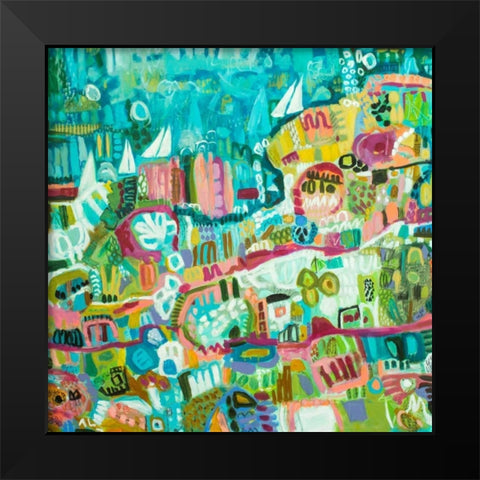 Abstract Marina III Black Modern Wood Framed Art Print by Fields, Karen