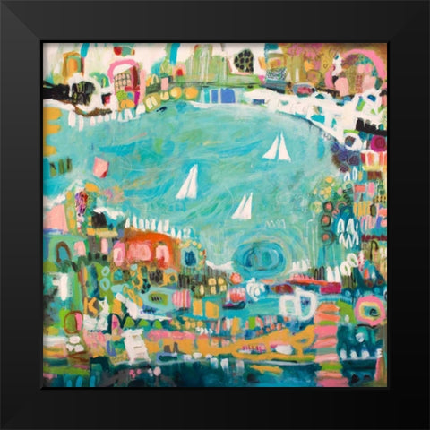 Abstract Marina IV Black Modern Wood Framed Art Print by Fields, Karen