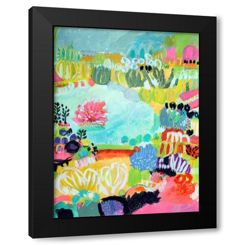 Whimsical Pond II Black Modern Wood Framed Art Print by Fields, Karen