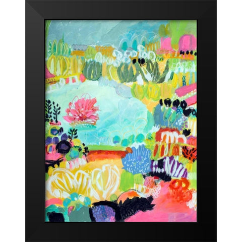 Whimsical Pond II Black Modern Wood Framed Art Print by Fields, Karen