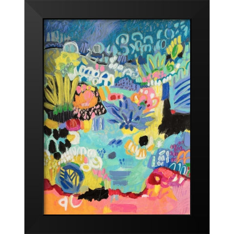Whimsical Pond III Black Modern Wood Framed Art Print by Fields, Karen