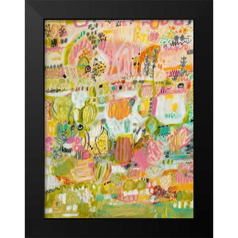 Boho Garden I Black Modern Wood Framed Art Print by Fields, Karen