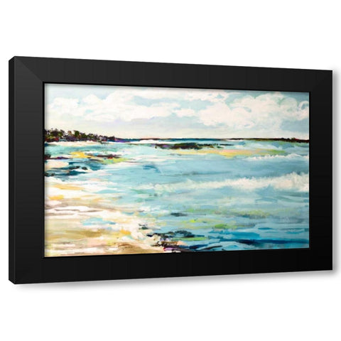 Beach Surf III Black Modern Wood Framed Art Print by Fields, Karen